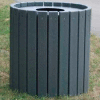 Heavy Duty Round Receptacle, Recycled Plastic, 55 Gal., Gray