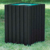 Heavy Duty Square Receptacle, Recycled Plastic, 55 Gal., Black