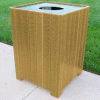 Standard Square Receptacle, Recycled Plastic, 55 Gal., Cedar