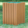 Heavy Duty Square Receptacle, Recycled Plastic, 55 Gal., Cedar