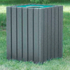 Heavy Duty Square Receptacle, Recycled Plastic, 55 Gal., Gray