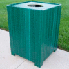 Standard Square Receptacle, Recycled Plastic, 55 Gal., Green