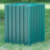 Heavy Duty Square Receptacle, Recycled Plastic, 55 Gal., Green