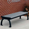 Frog Furnishings Recycled Plastic 5 ft. Heritage Backless Bench, Gray Bench/Black Frame