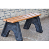 Frog Furnishings Recycled Plastic 6 ft. Sport Bench, Cedar Bench/Black Frame