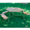 Frog Furnishings Recycled Plastic 6 ft. Hex Table Green Frame, ADA, Cedar