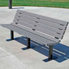 Frog Furnishings Recycled Plastic 6 ft. Contour Bench, Gray Bench/Black Frame