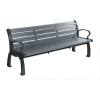 Frog Furnishings Recycled Plastic 6 ft. Heritage Bench, Gray Bench/Black Frame