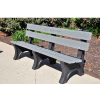 Frog Furnishings Recycled Plastic 6 ft. Colonial Bench, Gray Bench/Black Frame