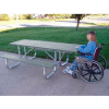 Frog Furnishings Recycled Plastic 6 ft. Galvanized Frame Picnic Table, ADA, Gray