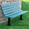 Frog Furnishings Recycled Plastic 6 ft. Contour Bench, Green Bench/Black Frame, In Ground Mount