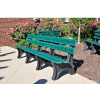 Frog Furnishings Recycled Plastic 6 ft. Colonial Bench, Green Bench/Black Frame