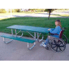 Frog Furnishings Recycled Plastic 6 ft. Galvanized Frame Picnic Table, ADA, Green