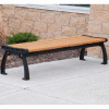 Frog Furnishings Recycled Plastic 8 ft. Heritage Backless Bench, Cedar Bench/Black Frame