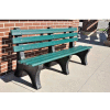 Frog Furnishings Recycled Plastic 8 ft. Central Park Bench, Cedar Bench/Black Frame