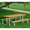 Frog Furnishings Recycled Plastic 8 ft. Galvanized Frame Picnic Table, Cedar