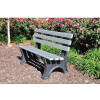 Frog Furnishings Recycled Plastic 8 ft. Central Park Bench, Gray Bench/Black Frame