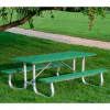 Frog Furnishings Recycled Plastic 8 ft. Galvanized Frame Picnic Table, Green