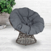 Flash Furniture Swivel Patio Chair with Dark Gray Cushion - Bowie Comfort Series
