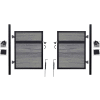 Estate 10'W x 6'H Oxford Grey Aluminum/Composite Adjustable Fence Double Gate Kit- IN GROUND ONLY