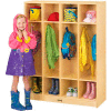 Jonti-Craft® Kid Coat Locker, 4 Wide, 39"W x 15"D x 50-1/2"H, Birch Plywood