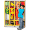 Jonti-Craft® Kid Coat Locker, 4 Wide, 39"W x 15"D x 50-1/2"H, Gray Laminate, Black Edge