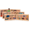 Jonti-Craft® Mobile Fold-N-Lock Cubbie,No Tray , 96"Wx15"Dx29-1/2"H, Maple Laminate