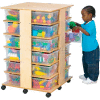Jonti-Craft® 24 Cubbie Mobile Tower Without Tubs, 27"W x 27"D x 40-1/2"H, Birch Plywood