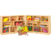 Jonti-Craft® 10 Tray Super-Sized Mobile Fold-N-Lock w/o Tray, 96" x 15" x 35-1/2",Birch Plywood