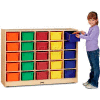 Jonti-Craft® 25 Tray Mobile Cubbie w/Colored Trays, 48"W x 15"D x 35-1/2"H, Birch Plywood