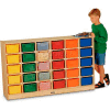 Jonti-Craft® 30 Tray Mobile Cubbie w/Clear Trays, 57-1/2"W x 15"D x 35-1/2"H, Birch Plywood