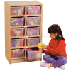Jonti-Craft® 10 Tray Mobile Cubbie w/Colored Trays, 20"W x 15"D x 35-1/2"H, Birch Plywood