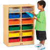 Jonti-Craft® Mobile Cubbie W/12 Colored Paper-Trays, 24-1/2"W x 15"D x 35-1/2"H, Birch Plywood