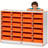 Jonti-Craft® Mobile Cubbie w/24 Paper-Trays, 48"Wx15"Dx35-1/2"H, Gray Laminate, Black Edge