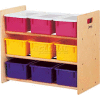 Jonti-Craft® 9 Tray Storage Rack With Clear Tray,28-1/2"Wx15"Dx24"H, Birch Plywood
