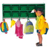Jonti-Craft® Wall Mount Coat Locker w/Trays, 48"W x 15-1/2"D x 20"H, Gray Laminate, Navy Edge