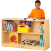 Jonti-Craft® Low Adjustable Mobile Bookcase, 48"W x 15"D x 29-1/2"H, Birch Plywood