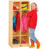 Jonti-Craft® Kid Coat Locker, 2 Wide, 20"W x 15"D x 50-1/2"H, Birch Plywood