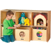 Jonti-Craft® See-N-Wheel Shelf, with 3 See-N-Wheel Bins, 48"W x 18"D x 28-1/2"H, Birch Plywood