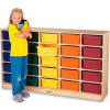Jonti-Craft® 25 Tub Mobile Cubbie w/Clear Tubs, 60"W x 15"D x 35-1/2"H, Birch Plywood