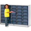 Jonti-Craft® 30 Tub Mobile Cubbie w/Tubs, 60"W x 15"D x 42"H, Gray Laminate, Black Edge