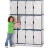 Jonti-Craft® Lockable Lockers, Triple Stack, 48-1/2"Wx15"Dx67"H, Gray Laminate, Black Edge