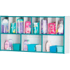 Jonti-Craft® Wall Mounted Diaper Organizer, 48"W x 12"D x 25H, Gray Laminate, Teal Edge