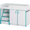 Jonti-Craft® Diaper Changer Stairs Left, 48-1/2" x 23-1/2" x 38-1/2, Gray Laminate / Teal Edge