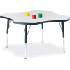Berries® Four Leaf Activity Table, 48"W x 48"L x 15" To 24"H, Classic Gray