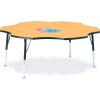 Berries® Six Leaf Activity Table, 60"W x 60"L x 24-31"H, Classic Oak