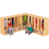 Jonti-Craft® Toddler Corner Coat Locker w/Clear Tray, 24"W x 17-1/2"D x 35"H, Birch Plywood