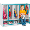 Jonti-Craft® Toddler Seat Coat Locker, 5 Wide, w/o Trays, 48"Wx17-1/2"Dx35"H, Gray/Black Edge