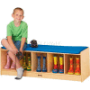 Jonti-Craft® Kid Bench Locker, 5 Wide, Camel Cushion, 48"W x 15"D x 16"H, Birch Plywood
