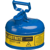 Justrite® Type I Steel Safety Can, 1 Gallon (4L), Self-Close Lid, Blue, 7110300